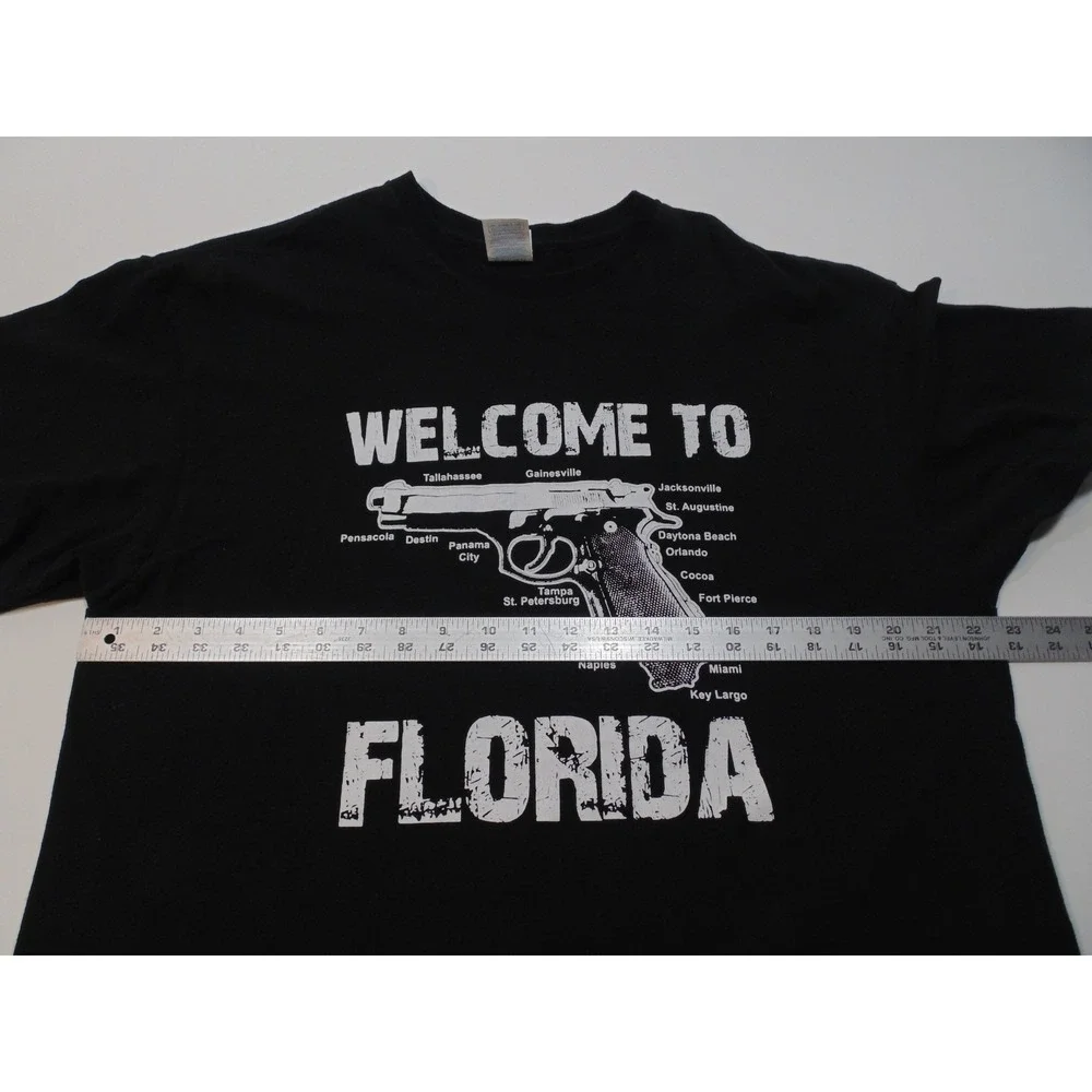 Welcome To Florida Pro Gun Rights Florida Map Men's‎ XL T-shirt Delta Pro Weight